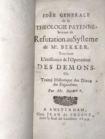 null [BINET Benjamin]. Idée générale de la théologie payenne, servant de Réfutation...