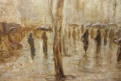 null Louis CARRAND (1821-1899)
Lyon, quais Claude Bernard sous la pluie
Huile sur...