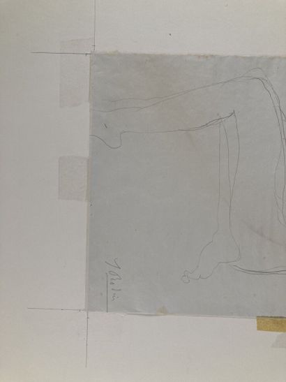 null Auguste RODIN (1840-1917)
Femme nue assise, la main à la poitrine, vers 1908-1910
Graphite...
