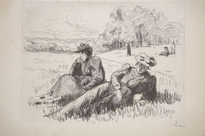 null Maximilien LUCE (1858-1941)
Femmes assises au jardin (Mmes Luce et Pellet)....