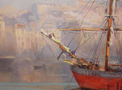 null Joseph GARIBALDI (Marseille 1863-id. 1941)
Deux-mâts dans le port de Marseille,...