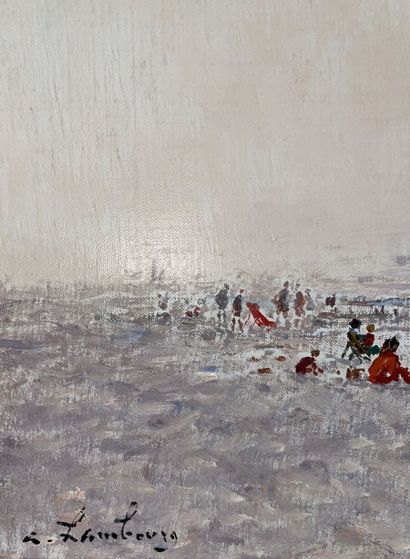 null André HAMBOURG (1909-1999)
Low tide, very nice weather, Trouville
Oil on canvas,...