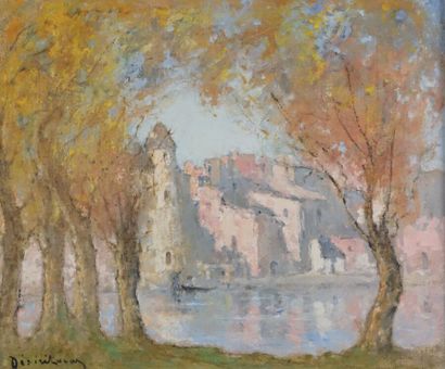 null Louis-Marie DÉSIRÉ-LUCAS (1869-1949)
Automne à Espalion
Huile sur toile, signée...