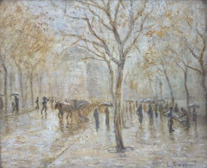 null Louis CARRAND (1821-1899)
Lyon, quais Claude Bernard sous la pluie
Huile sur...