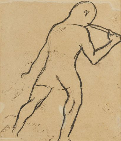 null Paul GAUGUIN (Paris 1848-Atunoa 1903) 
Man seen from behind holding a stick...