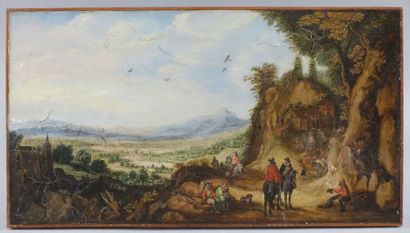 null Dans le goût de Jan BRUEGHEL le jeune

Cavaliers et paysans dans un paysage...