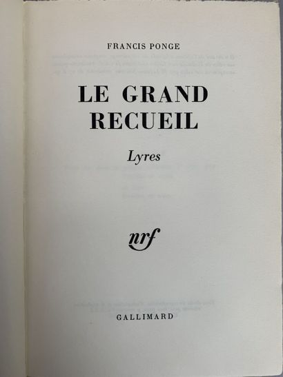 null PONGE Francis. Le grand recueil. Lyres. Paris, Gallimard, 1961 ; in-8 broché.



Édition...