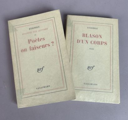 null ÉTIEMBLE René. Blason d'un corps. Récit. Paris, Gallimard, 1961 ; in-12 broché.



Édition...