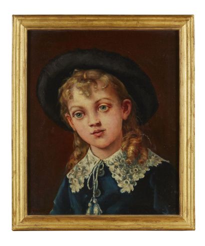 null École du XIXe siècle 
Portrait présumé de Frédéric Bazille enfant 
Huile sur...