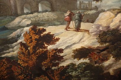 null Italian school of the late 18th-early 19th century 
Animated classical landscape...