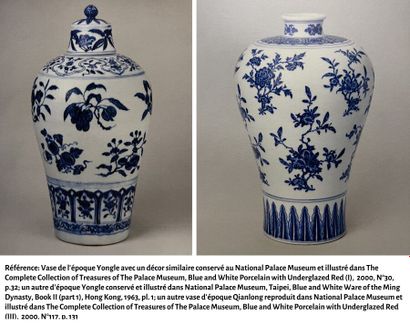 null CHINA - QIANLONG period (1736-1795)
Porcelain meiping vase decorated in blue...