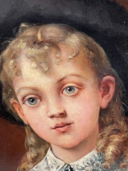 null École du XIXe siècle 
Portrait présumé de Frédéric Bazille enfant 
Huile sur...