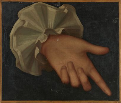 null Dans le goût de Jean-Baptiste VAN LOO (1684-1745) 
Étude de main
Toile marouflée...