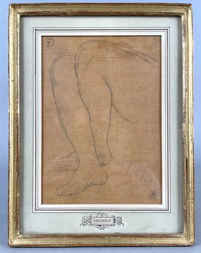 null Jean-Auguste-Dominique INGRES (Montauban 1780-Paris 1867) 
Étude de jambes croisées
Crayon...