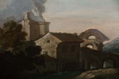 null École italienne de la fin du XVIIIe-début du XIXe siècle 
Paysage classique...
