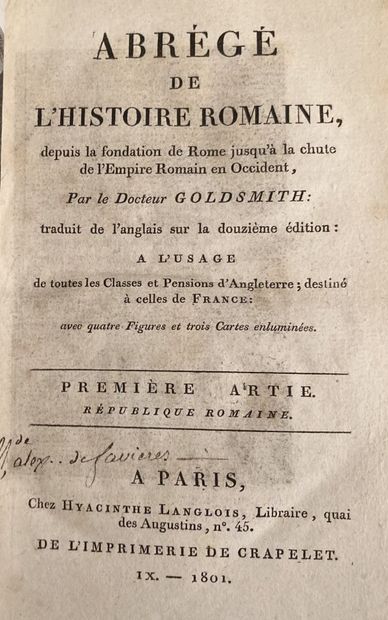 Dr. GOLDSMITH

Abrégé de l'Histoire romaine

Paris,...