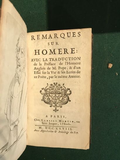 null Remarques sur Homère

Traduit par M.POPE

Éd. Chez Gabriel Martin

Paris, 1728

(Rousseurs,...