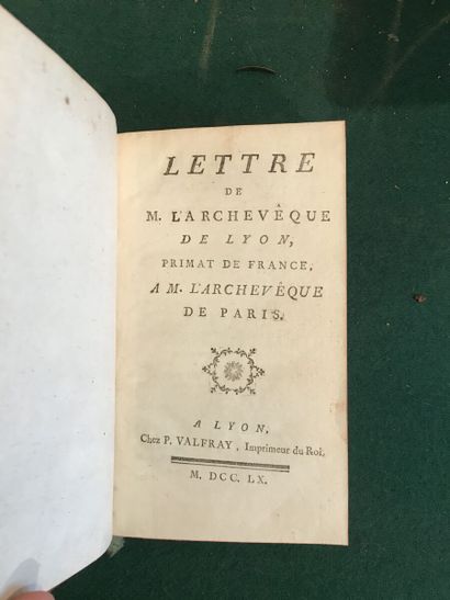 null Lettre de l'archevêque de Lyon Primat de France 

A M. L'archevêque de Paris...