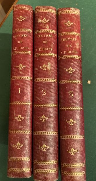 null DUCIS J.F. OEuvres. Paris, Nepveu, 1813

Trois volumes (tomes 1 à 3), reliure...