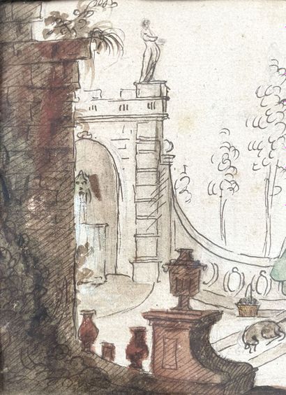 null French school of the 18th century, follower of Jacques de la JOUE
Animated Architecture
Pen,...