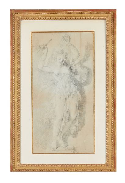 null French school of the 18th century
Two studies after sculptures
Black pencil,...