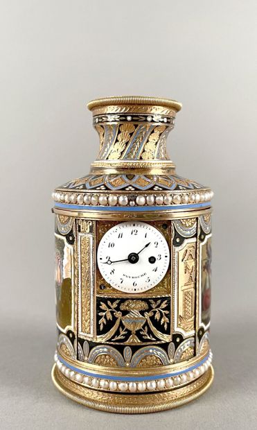 null SENE & NEISSER, orfèvres - PUYROCHE, horloger - SUISSE vers 1805.
Lorgnette...