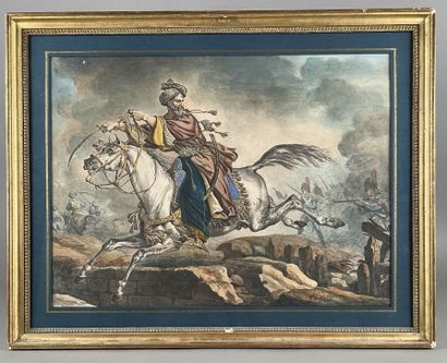 null Carle VERNET (1758-1836)
Mameluck Pursued by Grenadiers
Enhanced engraving signed...