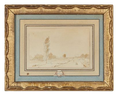 null French school of the early 19th century
Landscape with a canal
Brown wash over...