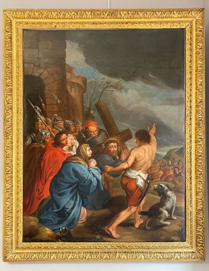 null Flemish school around 1700
Christ carrying his cross
Canvas
(Old restorations.)
Height...
