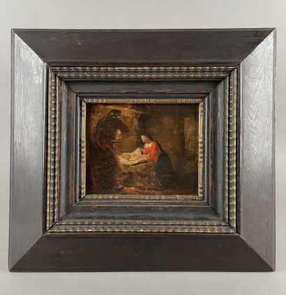 null Dutch school of the 17th century
Nativity
Panel, one board, not parqueted, signed...