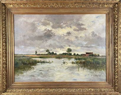 null Pierre-Emmanuel DAMOYE (Paris 1847-1916)
A Marsh in Sologne
Oil on canvas, signed...