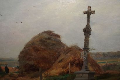 null Eugene GIRARDET (1853-1907)
The Calvary 
Oil on panel, signed, dated 1902 and...