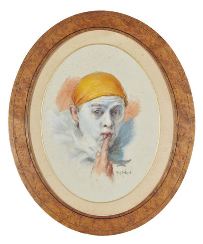 null Armand HENRION (1875-1958)
Clowns
Two oval pastels, signed lower right
Height...