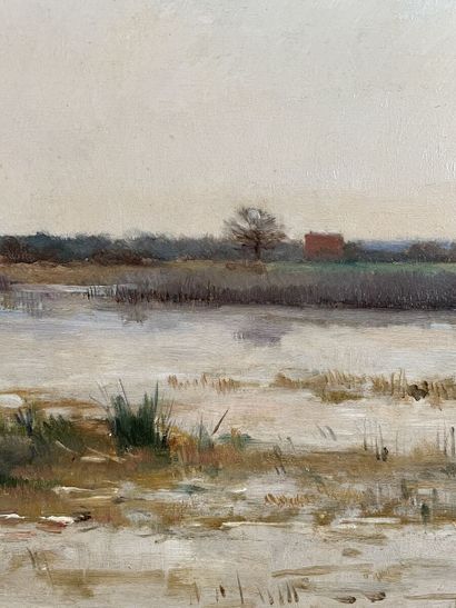 null Pierre-Emmanuel DAMOYE (Paris 1847-1916)
View of a farm by a stream
Oil on panel,...