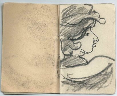 null René SEYSSAUD (1867-1952)
Portraits - Landscapes
Fourteen pages drawing book...