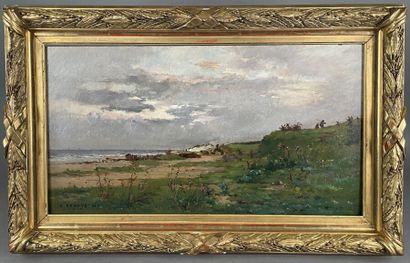 null Pierre-Emmanuel DAMOYE (Paris 1847-1916)
Seaside
Oil on panel, signed lower...
