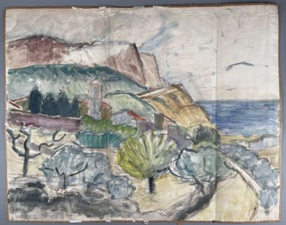null Theodor PALLADY (1871-1956)
Seaside landscape
Charcoal and watercolor gouache...