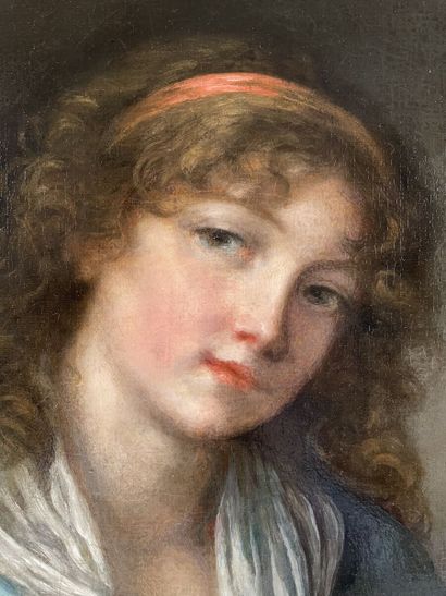 null École française vers 1790, entourage de Jean-Baptiste GREUZE
Jeune fille en...