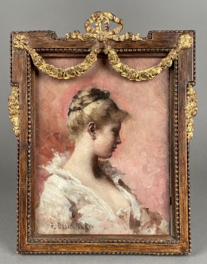 null Édouard-Bernard DEBAT-PONSAN (1847-1913)
Jeune femme en buste de profil
Huile...