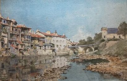 null L. DESCHAMPS (XIX-XXth centuries)
View of Aurillac
Watercolor, signed lower...