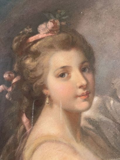 null École du XIXe siècle dans le goût du XVIIIe
Portrait de femme au ruban rose
Pastel
Haut....