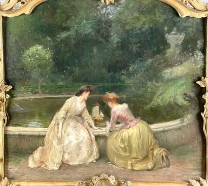 null L. OLLIER (19th or 20th century)
Elegant women at the edge of the basin
Oil...