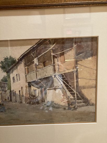 null L. DESCHAMPS (XIX-XXth centuries)
Street of Chateldon
Watercolor, signed lower...