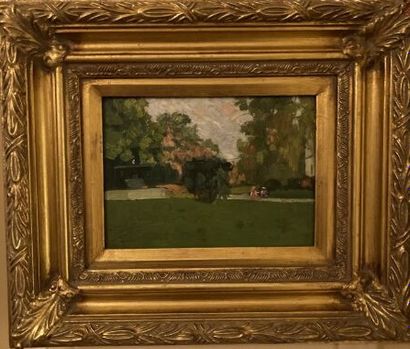 null Ernest QUOST (1844-1931)
The garden
Oil on panel
Height : 15 cm 15 cm ; Width...