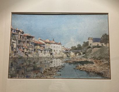 null L. DESCHAMPS (XIX-XXth centuries)
View of Aurillac
Watercolor, signed lower...