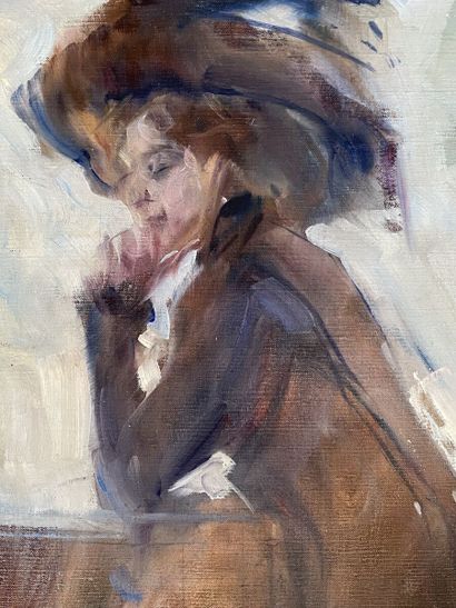 null Cesare FRATINO (1886-1969)
Élégante au chapeau
Huile sur toile, signée et datée...