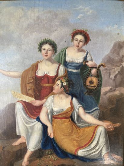 null School of the beginning of the XIXth century
The Three Graces
Oil on panel
Height...