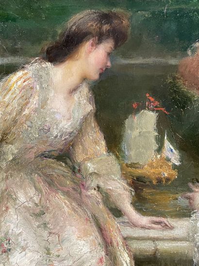 null L. OLLIER (19th or 20th century)
Elegant women at the edge of the basin
Oil...