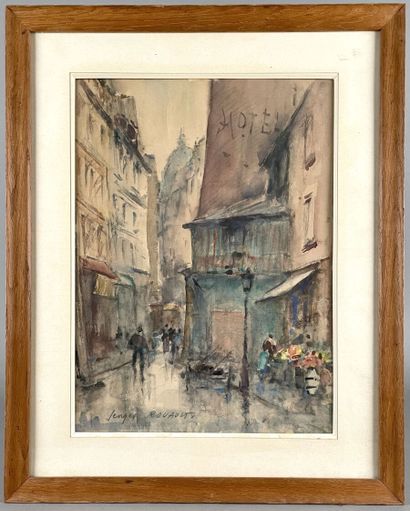 null Georges-Dominique ROUAULT (1904-2002)
Rue de Paris
Aquarelle, signée en bas...