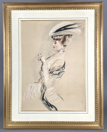 null After Paul-César HELLEU (1859-1927) 
The Bride 
Reproduction of a drawing
(Tear...